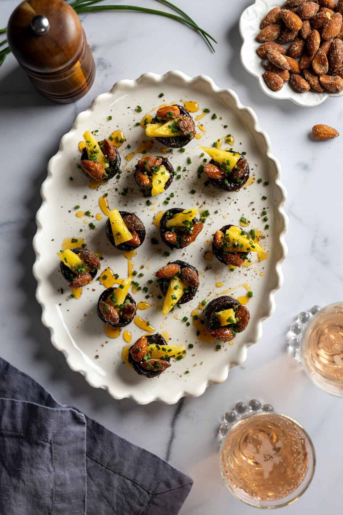 Prunes with Cheddar Almond and Honey
