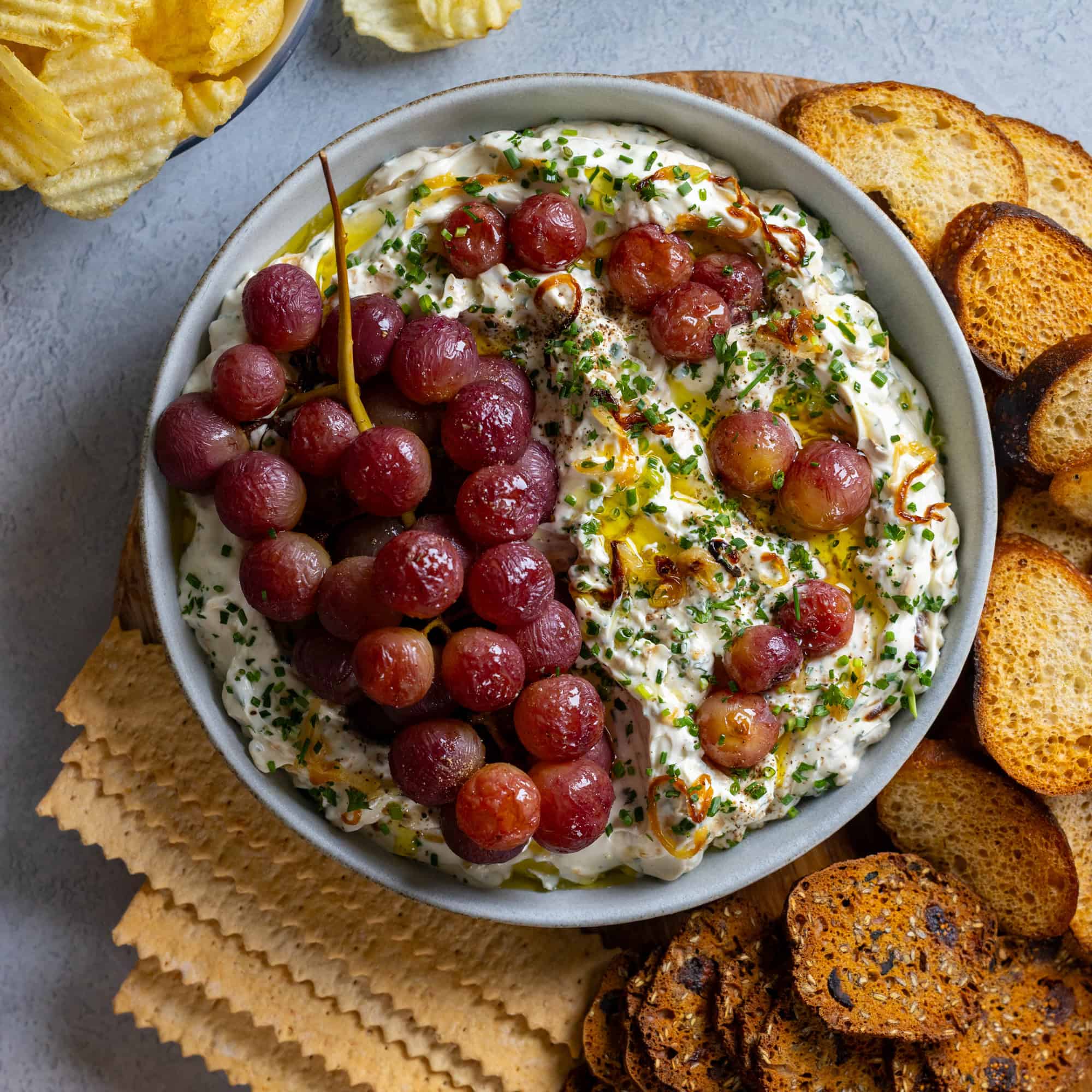 Roasted Grape Caramelized Onion Dip by Baking The Goods